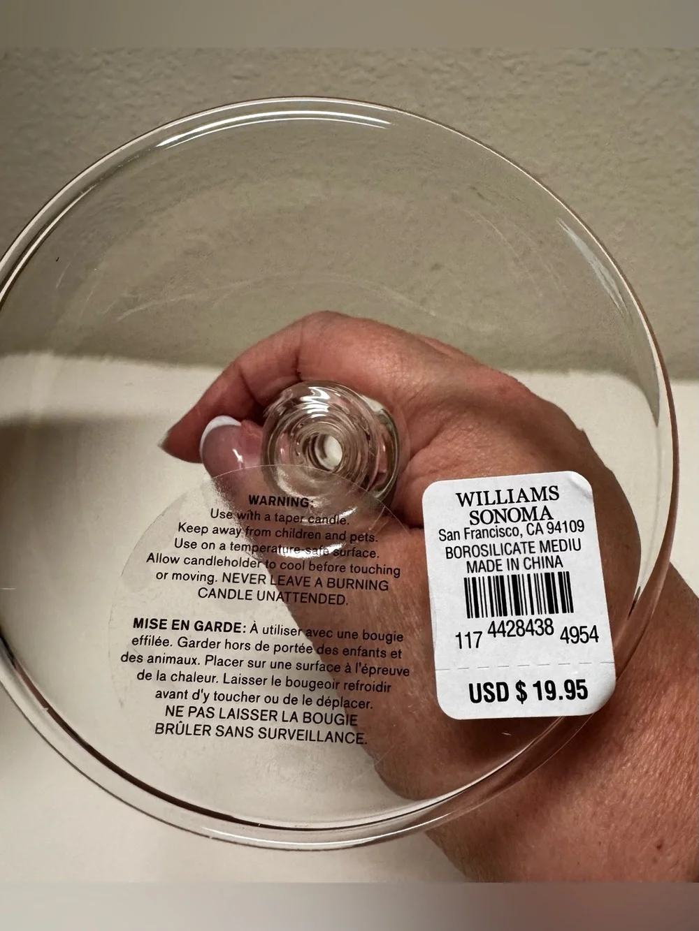 2 Clear Glass Taper Candle Holder — Elegant Home Art Accent - Medium and Large